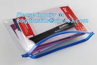 Reclosable PE PVC plastic slider zipper storage bags, multi color plastic slider zipper clear pvc pencil bag, pvc zipper