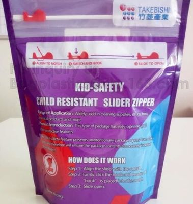 Child-resistant Packaging, Kraft Paper Child Resistant Bag, Opaque Plastic Lockable Medication Bag , Stand Up Ziplock Ba