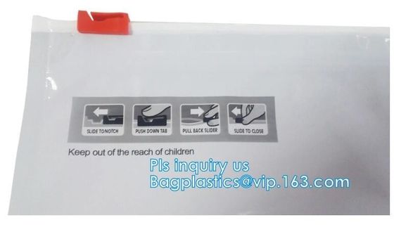 Plastic Top Open Child Proof Zipper Bags Matte Finish With Three Standard Sizes, MOPP Optional Size Child Safety Packagi