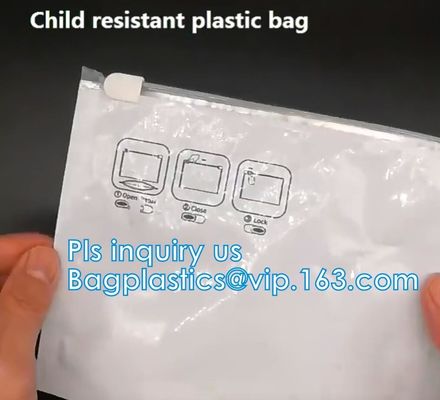 Zipper Aluminum Mylar Foil Bags, Child Proof Packaging Pouches For Baby Proofing, Child Proof Zipper Bags Packing Medica