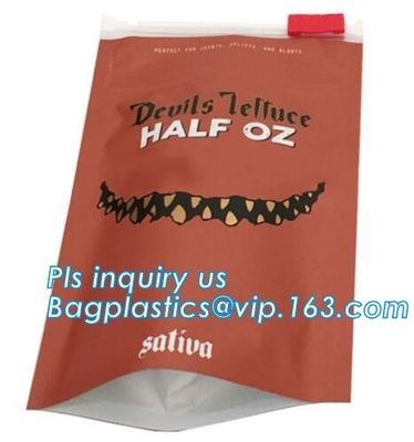 Child Proof Cigarette Plastic Bag Anti Moisture Laminated Aluminum Foil Mylar, Tobacco Plastic Child Proof Zipper Bags M