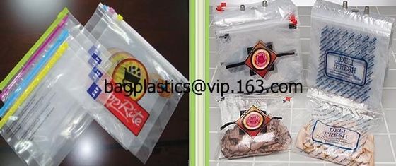slider zipper bag with white printing for food storage, Shopping / Food / Snacks / Vegetables / Coffee / Gifts / Clothes