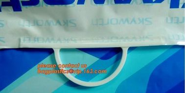 Heavy Duty Customized Printing Rigid Snap Handle Hard Plastic Bag,LDPE Rigid Handle Personal Belonging Bag bagplastics