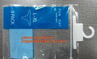 clothes package garment bag with hook,inexpensive transparent PVC swimwear zipper bag with hung hook,hook plastic pvc sl