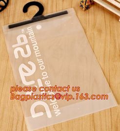 Custom printing eva material underwear cloth garment bag with hanger hook,EVA packaging bag button type pressed with the