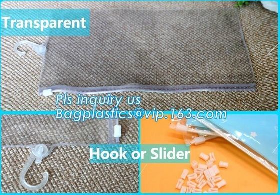 Stationery Set Transparent Plastic Bow Handle Hanger Zipper Lock Cosmetic Pvc Bag With Ziplock,Hanger Plastic Hook Bag f