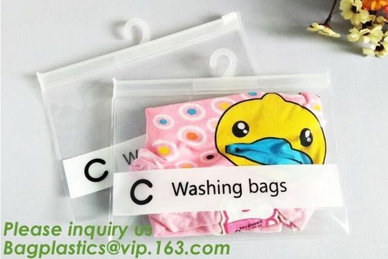 hanger bag with zip lock on the top,Frosted ziplock bag EVA PVC hanger bag for clothes, EVA frost drawstring bag, Froste