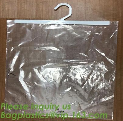 self adhesive zipper hanger hook plastic bags for garment,Type hanger hook plastic bag,zipper bag manufacturers,Hook Zip