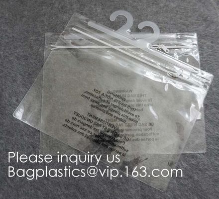 Cloth Hanger Hook Plastic Bags With Ziplock Hook Packaging Bag For Underwear Bikini Clothes,garment girl's bar packaging