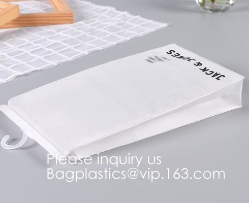 Biodegradable Compostable pac Hanger Garment Underwear Clothes Package Hanging Hook Plastic Bag With Self-Adhesive Seal
