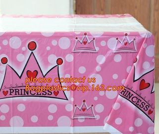 108cm *180cm Cartoon princess disposable tablecloth happy birthday party plastic tablecover supplies girls favor 1pcs/lo