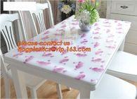 PVC Tablecloth Gold Silver Flower Soft Glass Square/Rectangle Tablecover Waterproof Oilproof Dining Table cloth BAGEASE