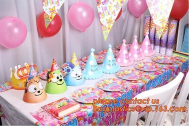 cartoon theme party for kids happy birthday party tableware, Festival Pink Tablecover Supply,Transparent Rectangle Kitch