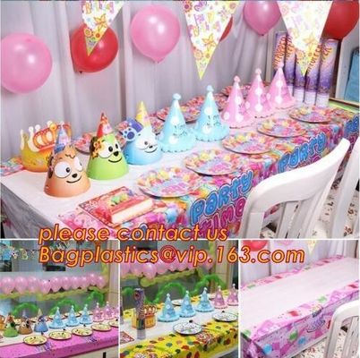 ECO Tablecloth Decoration Kids Favors Napkins Mickey Mouse Plates Baby Shower Cups Supplies, disposable table cover