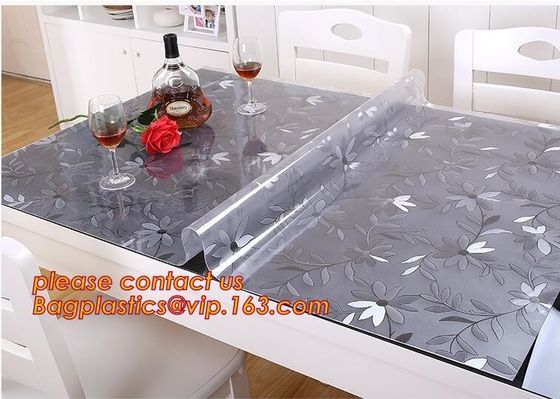 DIY Round PVC Table Cover Protector Desk Mat Table Cloth Pvc Transparent,stamping table cloth plaid PVC table cover