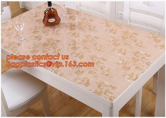 Custom transparent tablecloth soft plastic tablecloth waterproof and oil proof, PVC waterproof soft glass cloth mat Plas