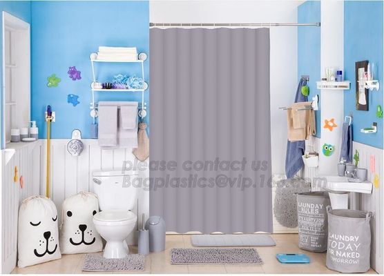 eco friendly Lovely dog footprint printed purple color lively style feeling cheerful children shower curtain in bathroom