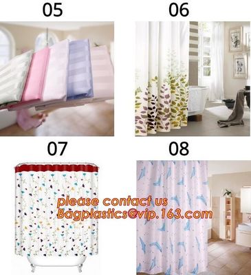 bath mats sets shower curtains, POLYESTER BATHROOM CURTAIN, HOTEL SHOWER CURTAIN, PEVA bath curtain, polyester cotton fa