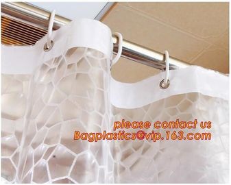 Water-Repellent Fabric Custom Print Shower Curtain Mildew-Resistant Machine Washable White ,Bathroom Bath Textile Fabric