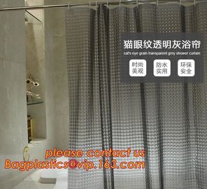 New popular transparent printed peva shower curtain, Polyester Shower Curtain Fabric For Bath Curtain, waterproof bath w