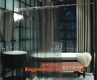 SCENERY PRINTING POLYESTER SHOWER CURTAIN, custom 3d eva shower curtain for bathroom, Popular cotton hooks polyester tex