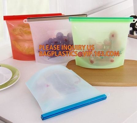 Reusable Silicone Food Storage Bag Washable Silicone Fresh Bag for Fruits Vegetables Meat Preservation bagease bagplasti