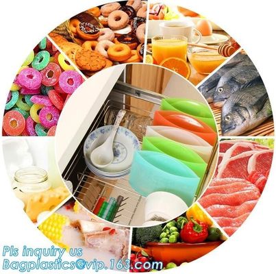 Reusable Leakproof Zipper Preservation Airtight sandwich Ziplock Cooking Fresh Zip Large Silicone Storage Food Bags With