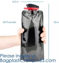 Promotional Customized Foldable Water Bottle Bag,Eco-Friendly Customized Foldable Plastic Flexible Drinking Water Bottle