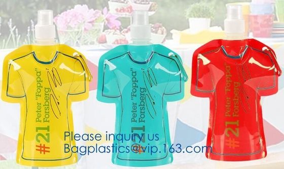 Custom Logo Printed Bottle Foldable Drinking Collapsible Water Bag,16oz BPA free collapsible water bottle foldable water