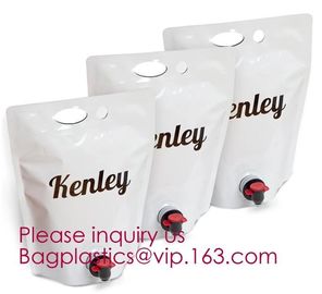 Customized 1.5L 3L 5L/Liter Reusable Refillable Empty Aluminum Foil Wine Bag In Box Dispenser With Spout Tap bagease pac