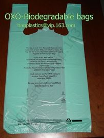 En13432 certified compostable bag on roll, 100% Compostable Vest Carrier Plastic Biodegradable Shopping Bag with EN13432