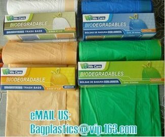 en13432 corn starch based wholesale biodegradable 100% compostable bags on roll, cornstarch made 100% biodegradable