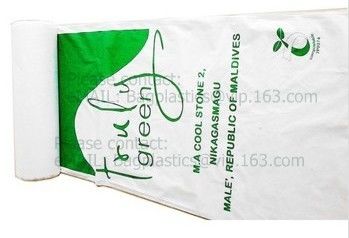 100% Biodegradable Compostable Grocery Shopping bag T-Shirt Bag for Take Out, compostable doggie poop bags