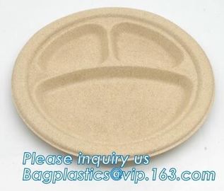 corn starch plastic round food tray food tray with lid Biodegradable Plastic Meal Prep Tray bio disposable corn starch