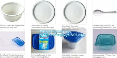 Biodegradable Disposable Trays, corn starch fast food box, Disposable Biodegradable Blister Round Food Tray