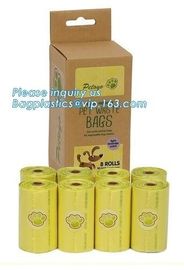custom printed eco friendly Large Leak-Proof Lavender Scented Single Roll Disposable Dog Poop Bags, clean up bags