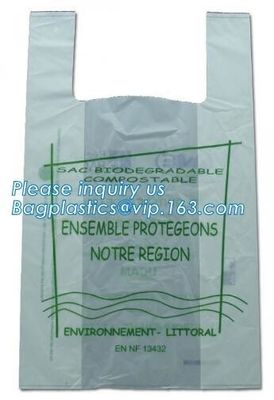 compostable cornstarch to protect the environment flat bags on roll for food package accept custom design printing