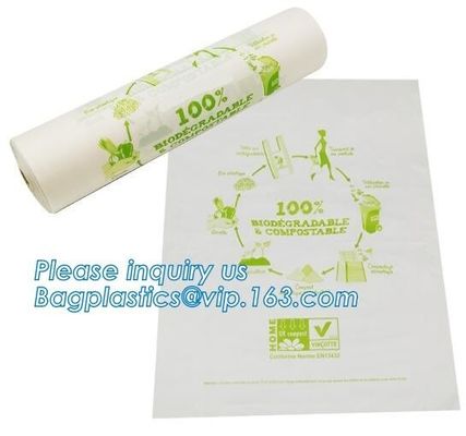 Eco-friendly compostable LDPE transparent frozen flat food bags on roll, Biodegradable Plastic T Shirt Food Bag Composta