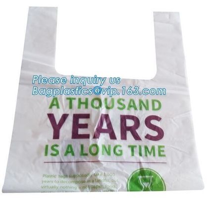 BioPlastic T-shirt bag used for take away food, Compostable Disposable Biodegradable Plastic Bags Garbage Bag For Frozen