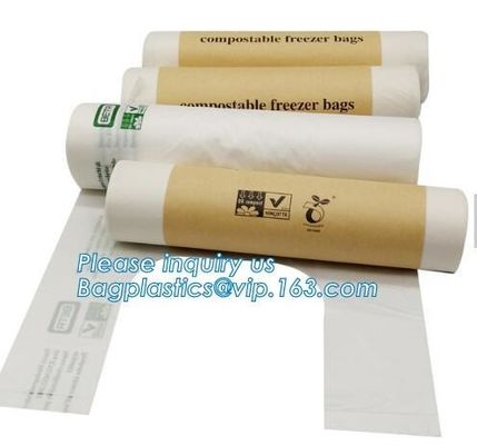 100% Biodegradable Pla Bin Bag/compostable Garbage Bag Rolls/cornstarched Bag, compostable and boidegradable ziplock pla