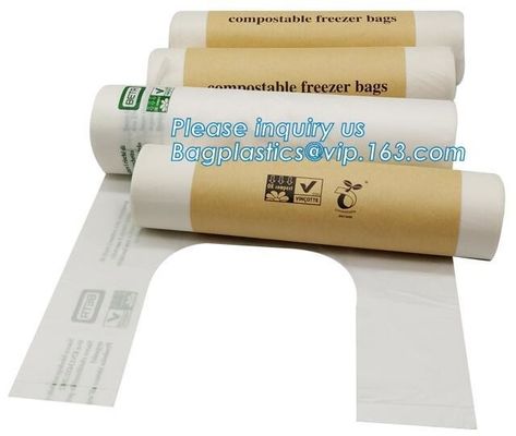 100% Biodegradable Pla Bin Bag/compostable Garbage Bag Rolls/cornstarched Bag, compostable and boidegradable ziplock pla