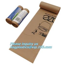 drawstring 100% eco friendly direct manufacturing factory compostable garbage bags on roll, Sealing & Handle and Customi