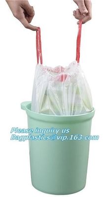 Compostable plastic drawstring trash bags in dispenser box, Customized biodegradable compostable Drawstring plastic bags