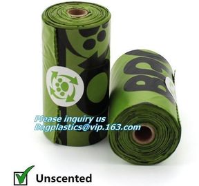 Disposable PE dog poop bag with printing, Pet Compostable disposable biodegradable plastic garbage bag