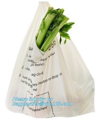 100% Compostable vest carrier plastic shopping bag with ce certificated, Vest Carrier Bags for Home Usage, vest carrier