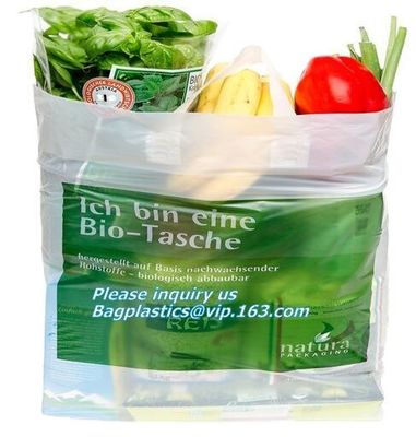 100%Biodegradable and Compostable T-Shirt Bags/Vest Carrier PE Plastic resuable shopping bag, T-shirt Shopping Bag/ Comp