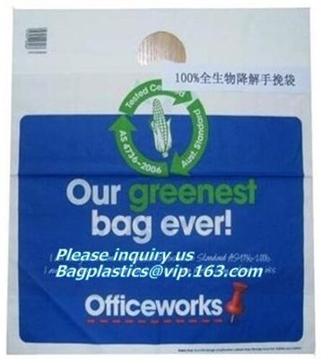Compostable T-Shirt Bags/Vest Carrier PE Plastic resuable shopping bag, Biodegradable and Compostable T-shirt Bags/vest