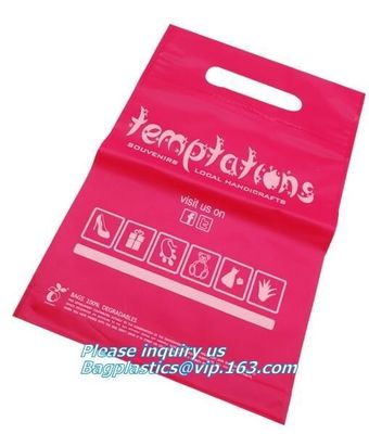 100% Compostable Carrier Plastic Biodegradable T-Shirt Bags With Logo, die cut handle cloth carrier shopping, shopper