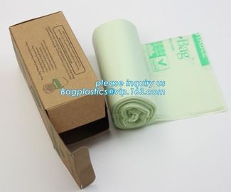 Eco friendly biodegradable plastic compostable garbage bags on roll, Compostable Disposable Colored Plastic Garbage Bag