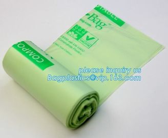 Eco friendly biodegradable plastic compostable garbage bags on roll, Compostable Disposable Colored Plastic Garbage Bag